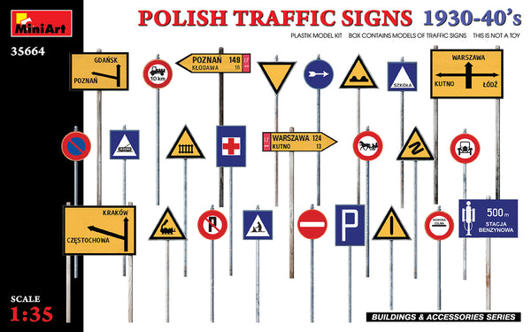 Miniart POLISH TRAFFIC SIGNS 1930-40's