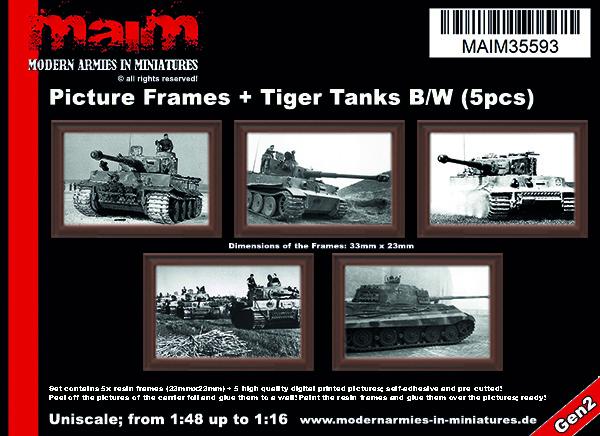 MAIM Picture Frames + German Tiger Tanks B/W (5pcs) / Uniscale