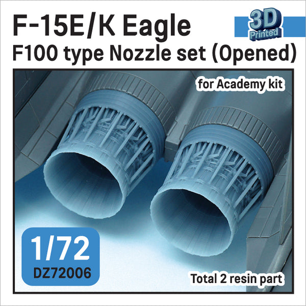 DEF models 1/72 3D printed Nozzle set for Aircraft F-15E/K Eagle F100 type Nozzle set - Opened (for Academy 1/72)