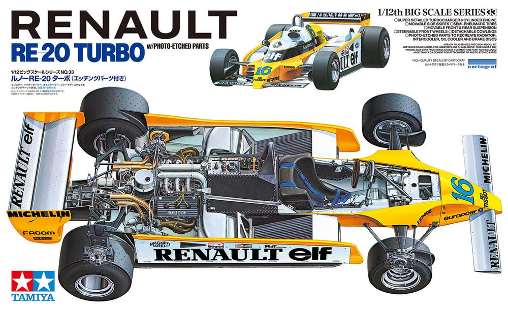 Tamiya 1/12 Scale Renault F1 RE-20 Turbo with PE Parts