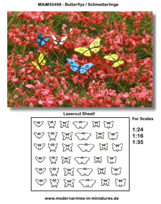 1/35 scale Butterflys - Butterflies (36pcs) - Lasercut