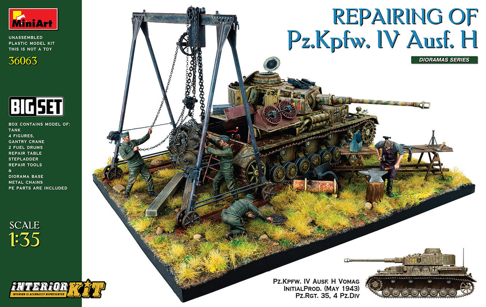 Miniart 1/35 WW2REPAIRING Of Pz.Kpfw. IV Ausf. H. BIG SET