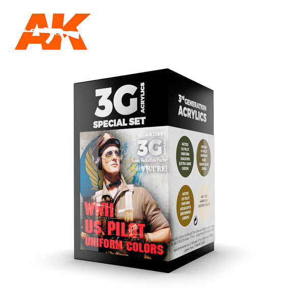 AK Interactive 3G Air Series - WWII US UNIFORM COLORS 3G