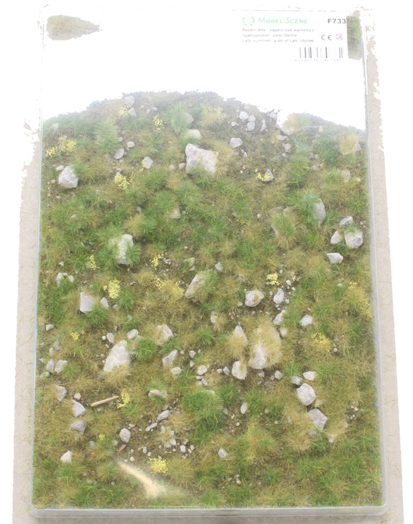 Model Scene - GRASS MATS WITH CALC-STONE (18x28cm) Late summer, a lot of calc stones