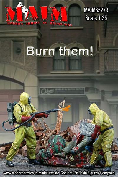 1/35 Scale Resin kit Burn them Set with Figures Zombie Wars -