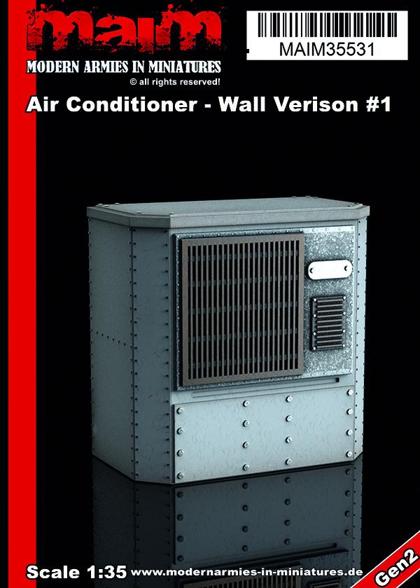 1/35 scale 3D printed model kit - Air Conditioner - Roof + Wall Version #1 / 1:35