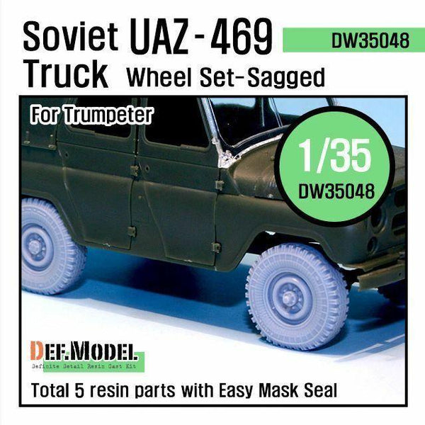 Soviet UAZ-469 Sagged Wheel set (for Trumpeter 1/35)