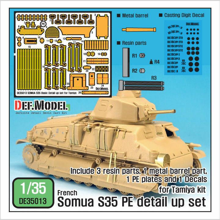 1/35 Scale resin model kit French Somua S35 PE basic detail up set (fo ...