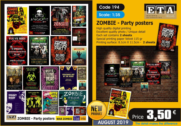 1/35, 1/32, 1/24 ZOMBIE - Party Posters