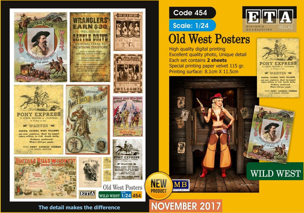 1/24 Scale Old West Posters