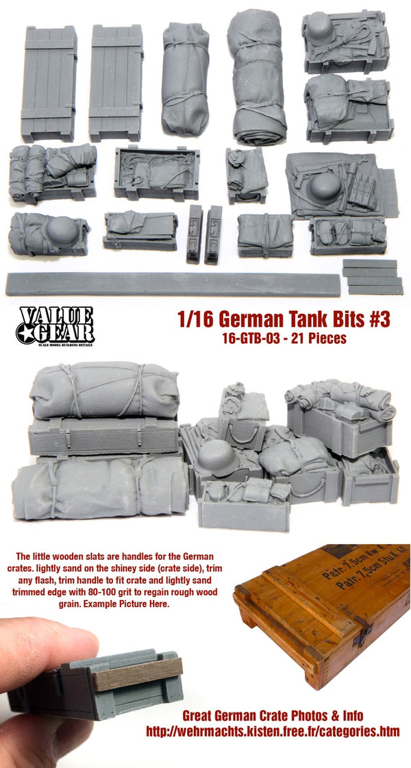 ValueGear 1/16 German Tank Bits Set #3 (21 Pieces)