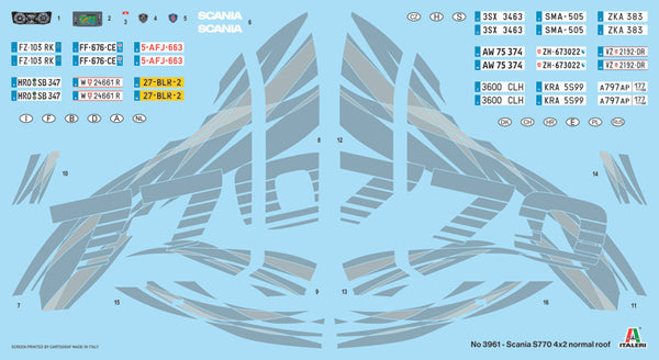 Italeri 1/24 SCANIA 770 4X2 NORMAL ROOF truck model kit