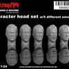 1:24 Scale Character Heads - Set #5 (5pcs) / 1:24 - 75mm