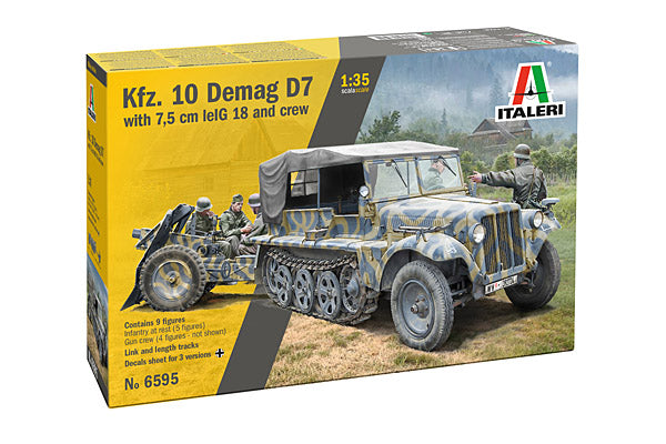 Italeri 1/35 WW2 German SD KFZ 10 DEMAG WITH LE IG18 & CREW
