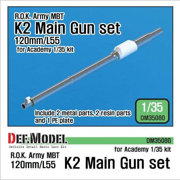 1/35 scale model kit ROK Army K2 Tank Metal barrel set (for Academy K2 tank)