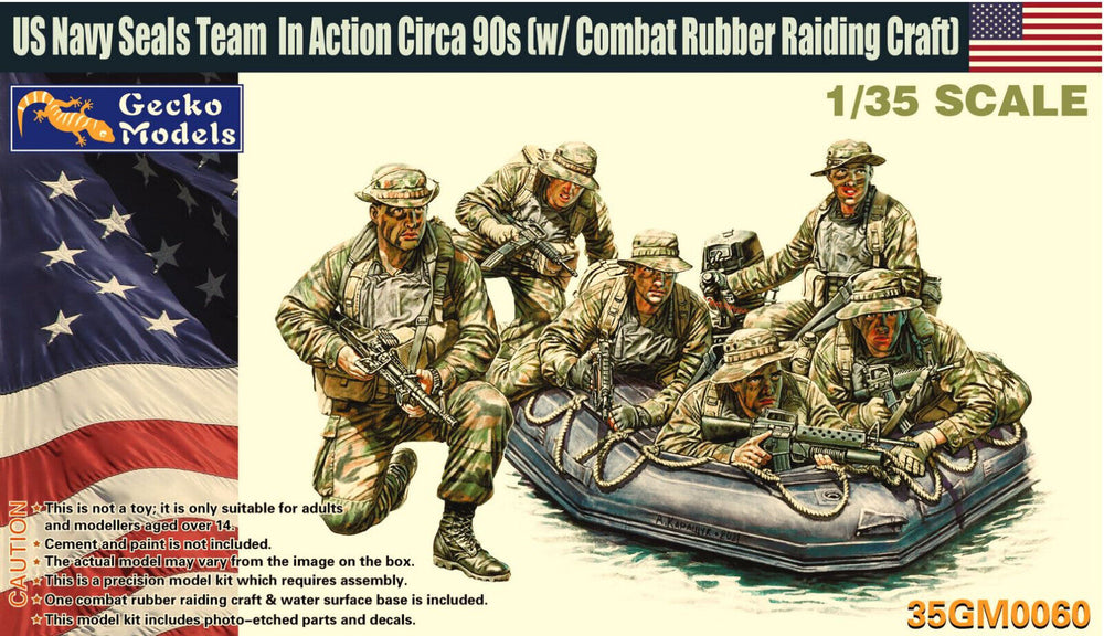 US Navy Seal team in action 90's plus rubber raft