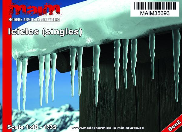 MaiM 1/35 scale 3D printed Icicles - Singles / Uniscale 1:48 - 1:35