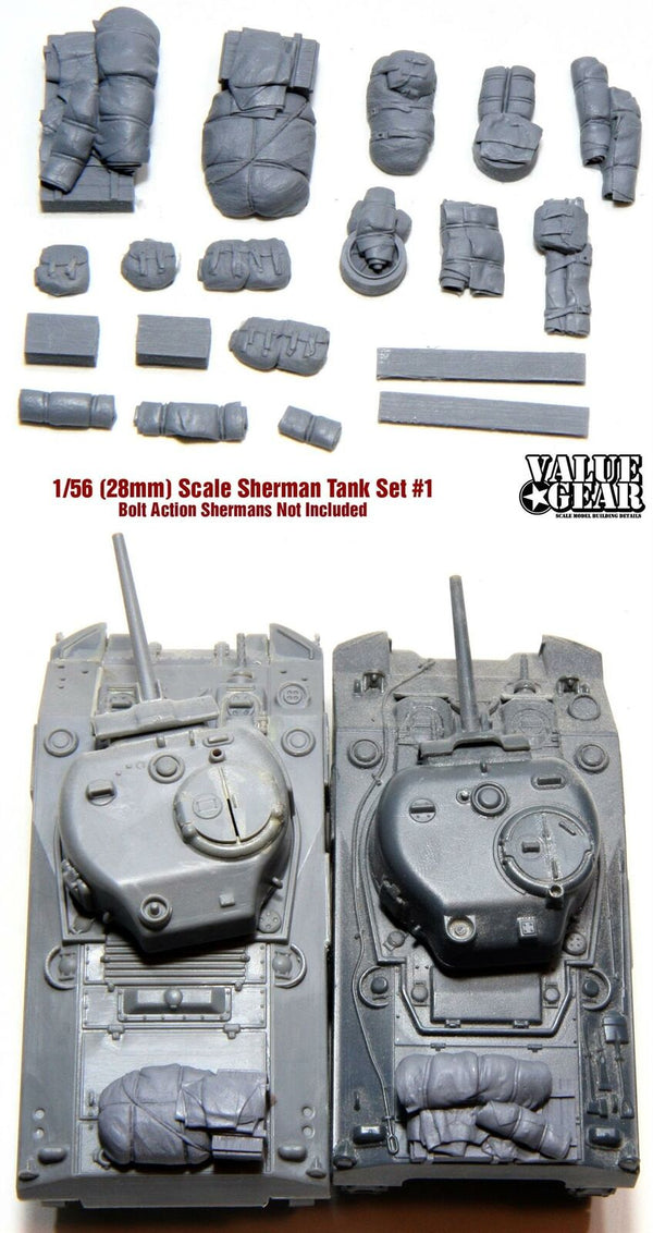 1/56 scale, 28mm Wargaming WW2 Allied Sherman Tank Set #1 (2 pack for Bolt Action Tanks)