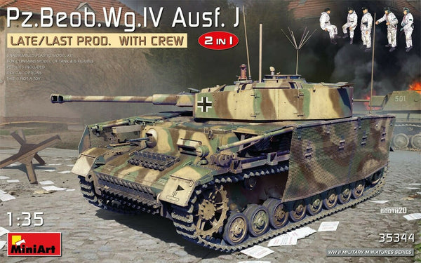 Miniart WW2 German Pz.Beob.Wg.IV Ausf. J Tank LATE/LAST PROD.  W/CREW 1/35 scale