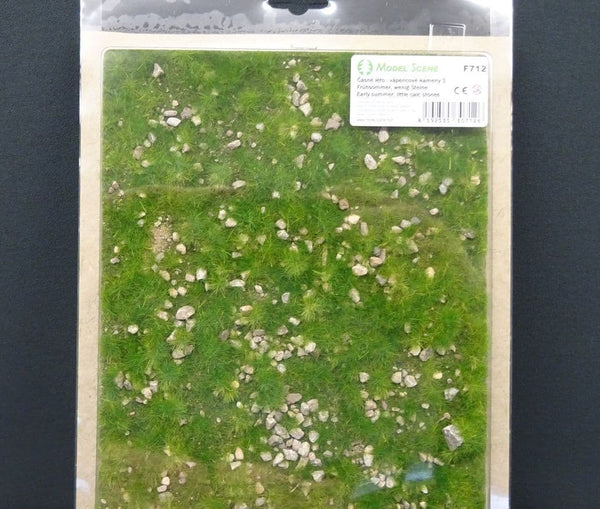 Model Scene - GRASS MATS WITH CALC-STONE (18x28cm) Early summer, little calc stones