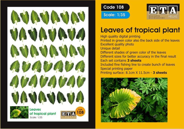 Leaves of tropical plant Suit scales 1/35, 1/32, 1/24