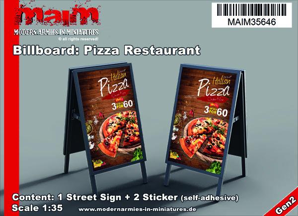 MAIM Billboard: Pizza Restaurant / 1/35 scale