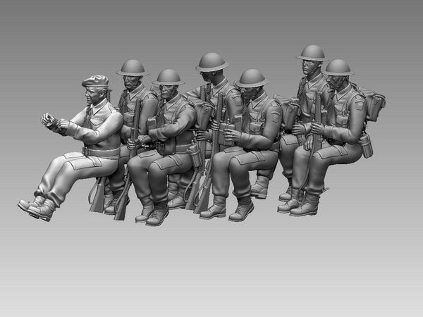 Homefront WW2 British Commonwealth Infantry Seated 1/35 scale 6 figures + Driver