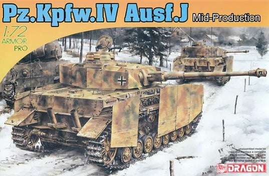 DRAGON D7498 1/72 WW2 German PZ.KPFW.IV AUSF J MID PRODUCTION TANK ...