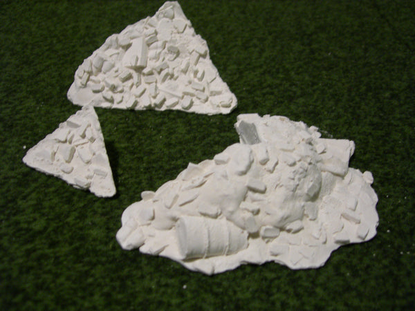 Wargaming Warhammer 28mm Blot Action Rubble pack #2 Corner piles (3 pack)