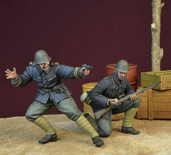 1/35 scale resin figure kit WWII Black Devils 'In action' (Dutch Army 1940)