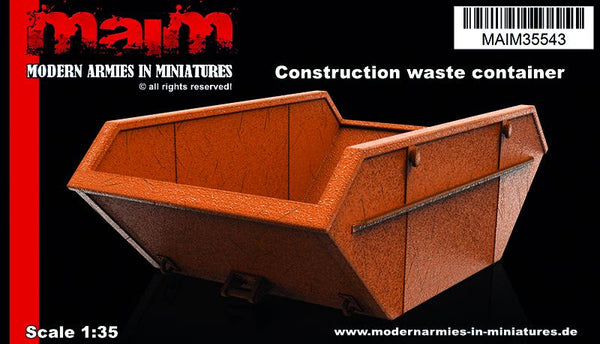 1/35 scale 3D printed model kit - Construction waste container / Bauschuttcontainer / 1:35