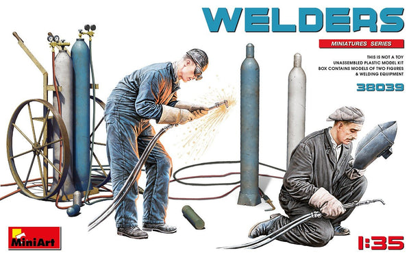 Miniart 1/35 scale Welders Figures with welding equipment