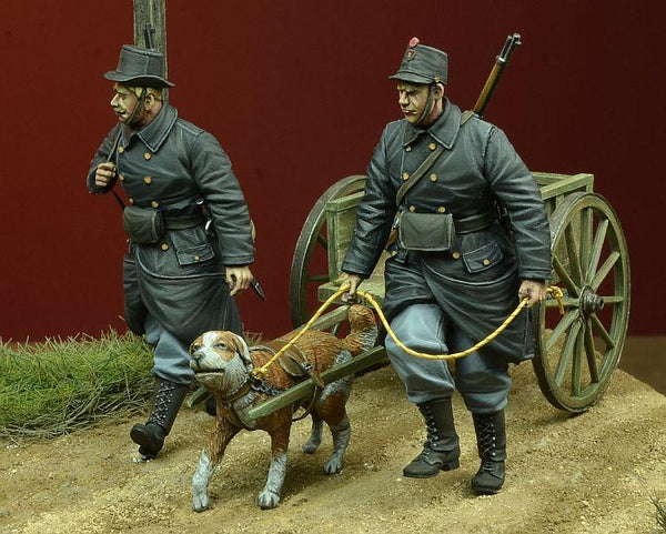 1/35 scale resin model kitWWI Belgian Dog-drawn Cart with Crew 1914-15