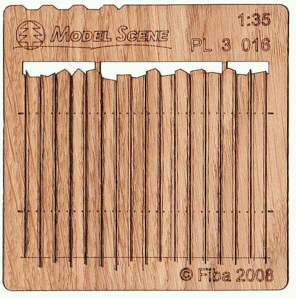 Model Scene - WOODEN FENCES 1:35 Wooden fence irregular cut I.