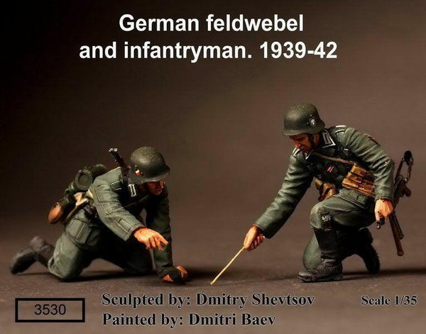 1/35 Scale WW2 German Feldwebel and Infantryman.1939-42