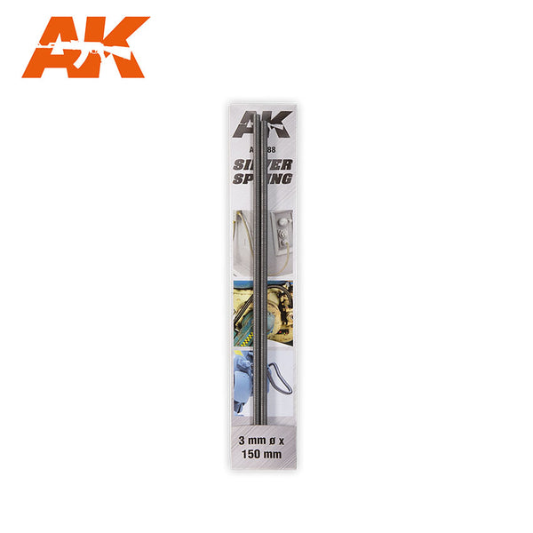 AK Interactive SILVER SPRING 3MM (two springs of 15cm in length and 3mm diameter)