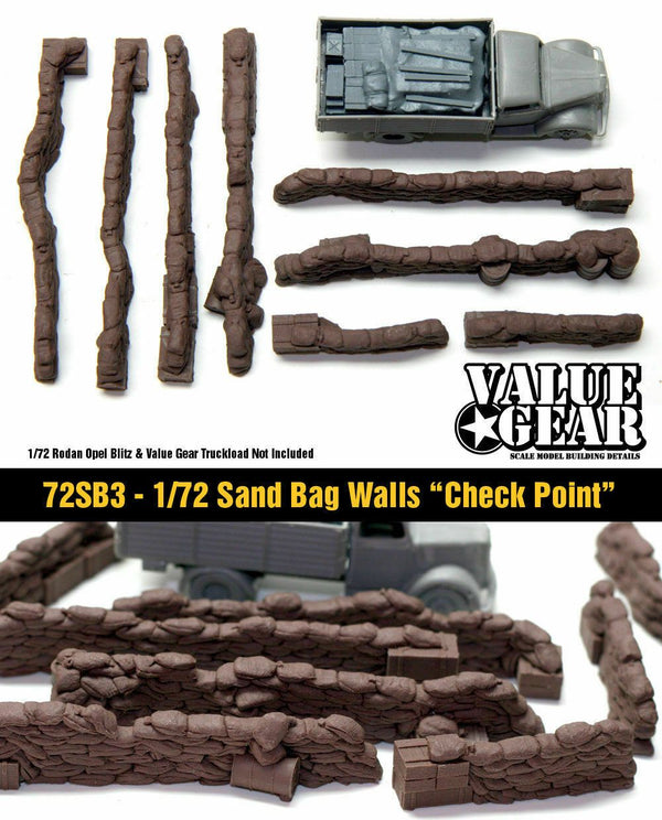 1/72 scale 72SB3 Sand Bag Walls Check P
