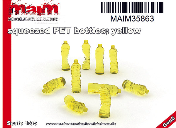 MaiM 1/35 scale Bottles of PET Water Yellow Destroyed