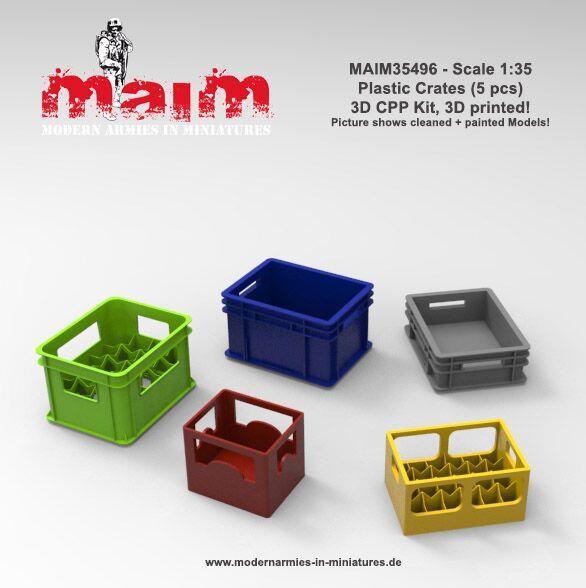 1/35 scale Plastic Crates - Beer Crates, Boxes (5pcs) / 1:35