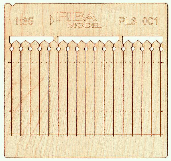 Model Scene - WOODEN FENCES 1:35 Decorative European wooden fence