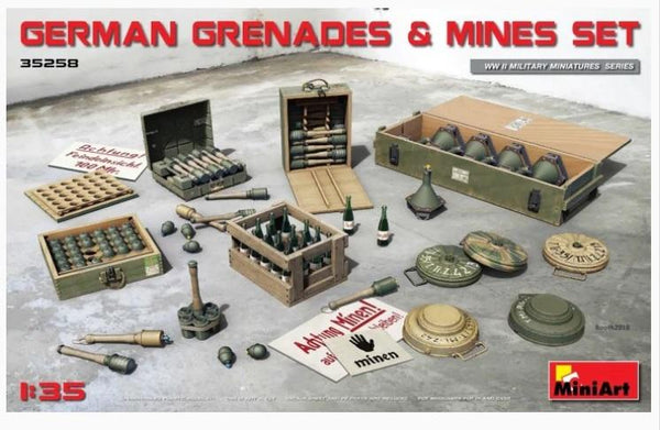 1/35 scale Miniart model kit WW2 German Grenades and Mines Set