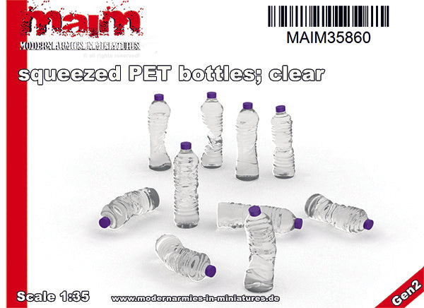 MaiM 1/35 scale Bottles of PET Water White Destroyed