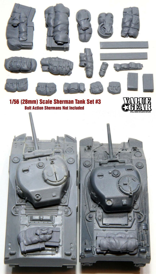 1/56 scale, 28mm Wargaming WW2 Allied Sherman Tank Set #3 (2 pack for Bolt Action Tanks)