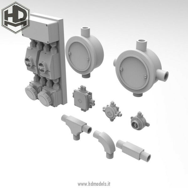 HD Models 1/35 scale 3D printed Industrial electrical system.
