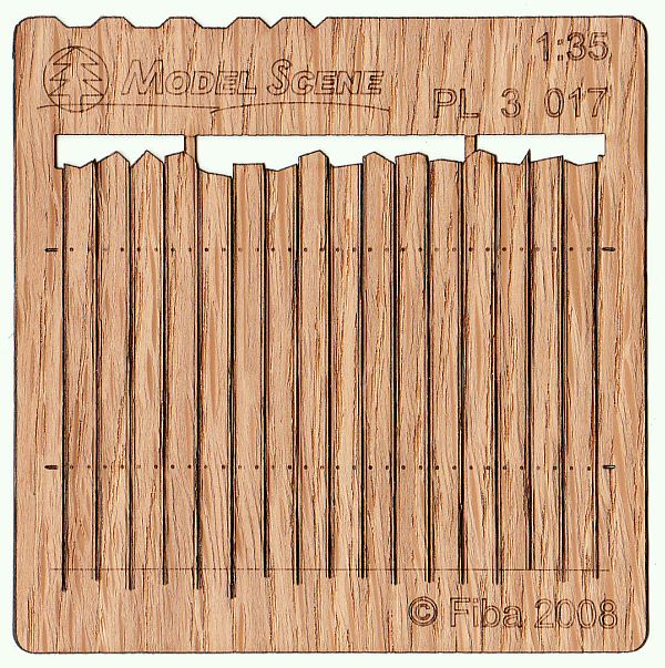 Model Scene - WOODEN FENCES 1:35 Wooden fence irregular cut II.