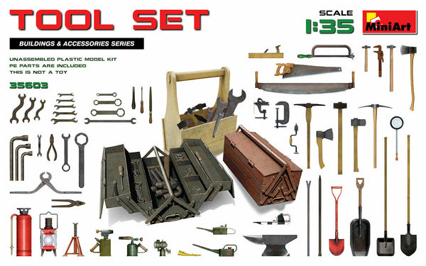 Miniart 1/35 scale Tool set hand tools and workshop tools