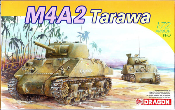 DRAGON 1/72 WW2 M4A2 75MM TARAWA tank model kit