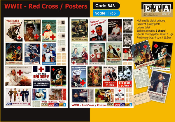 1/35 scale WW2 era Red cross Posters