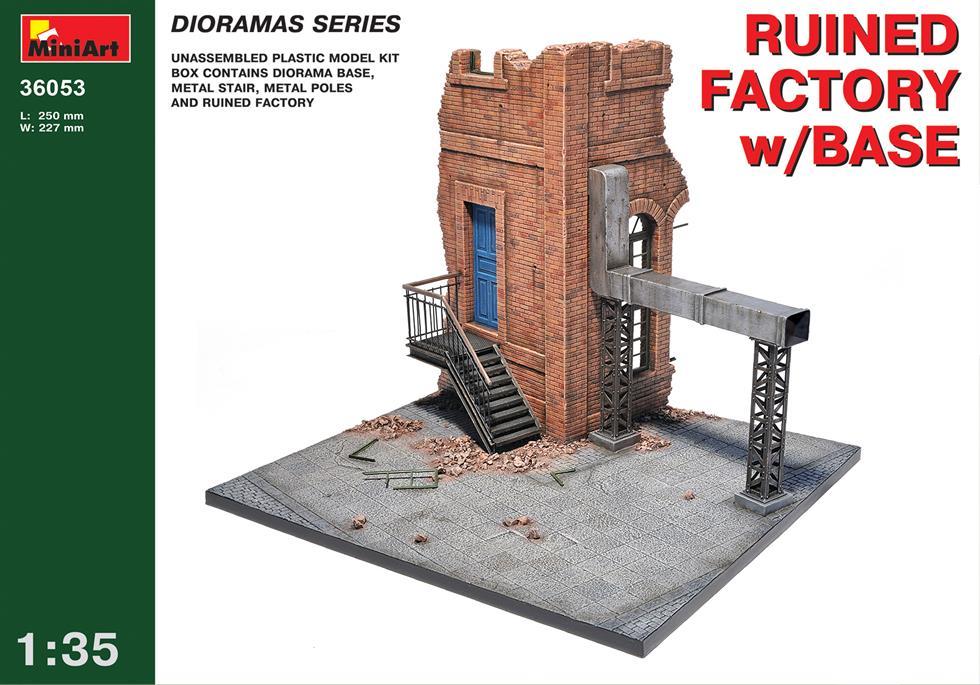 Miniart 1:35 Ruined Factory w/ Base