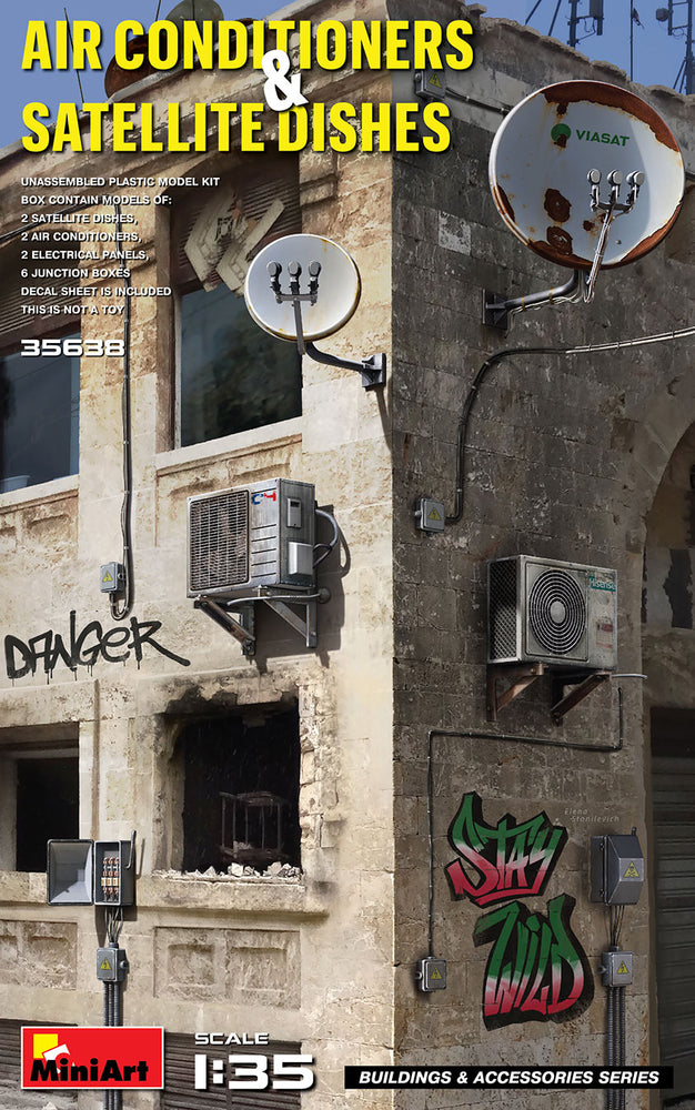 Miniart 1/35 scale AIR CONDITIONERS & SATELLITE DISHES